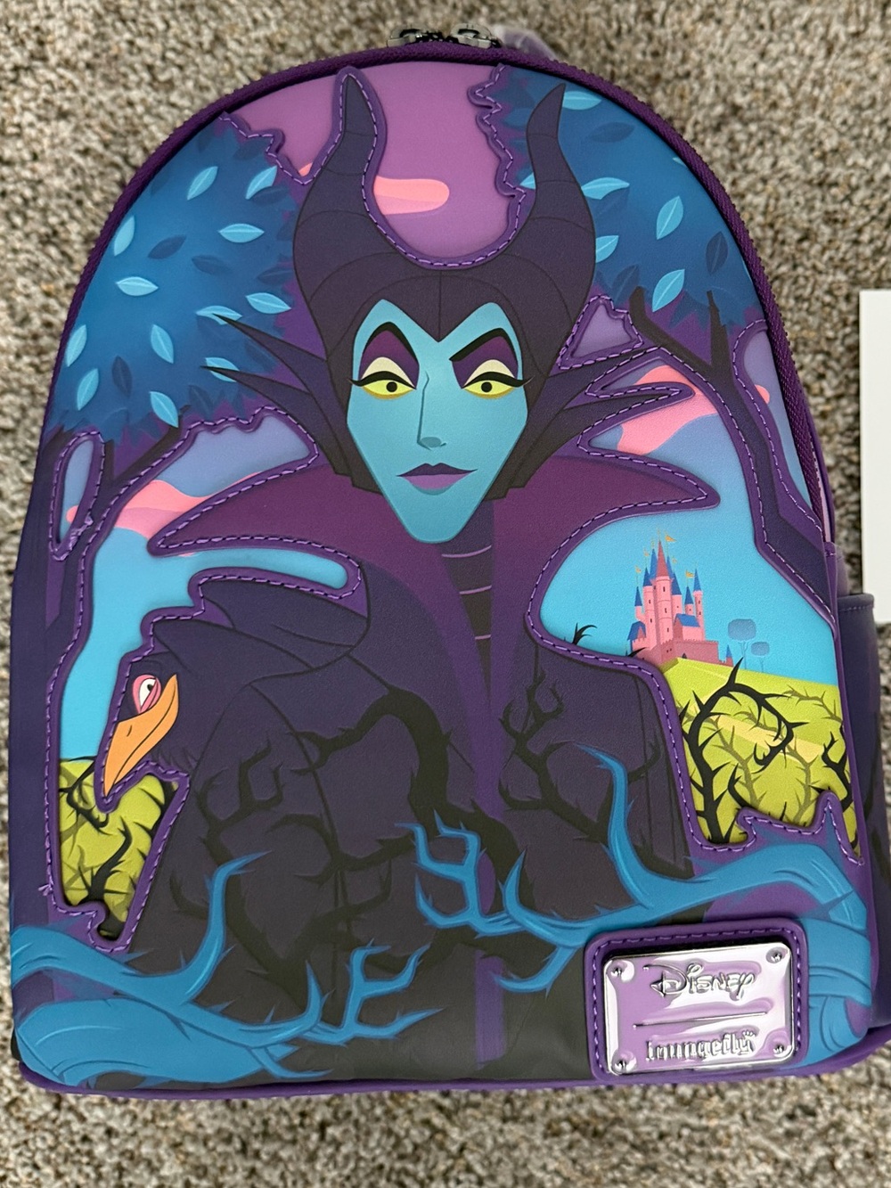 Loungefly Maleficent Villain Mini Backpack - Purple Teal Black